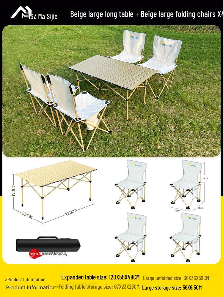Portable Folding Picnic Table & Chair Set for Camping & Barbecue