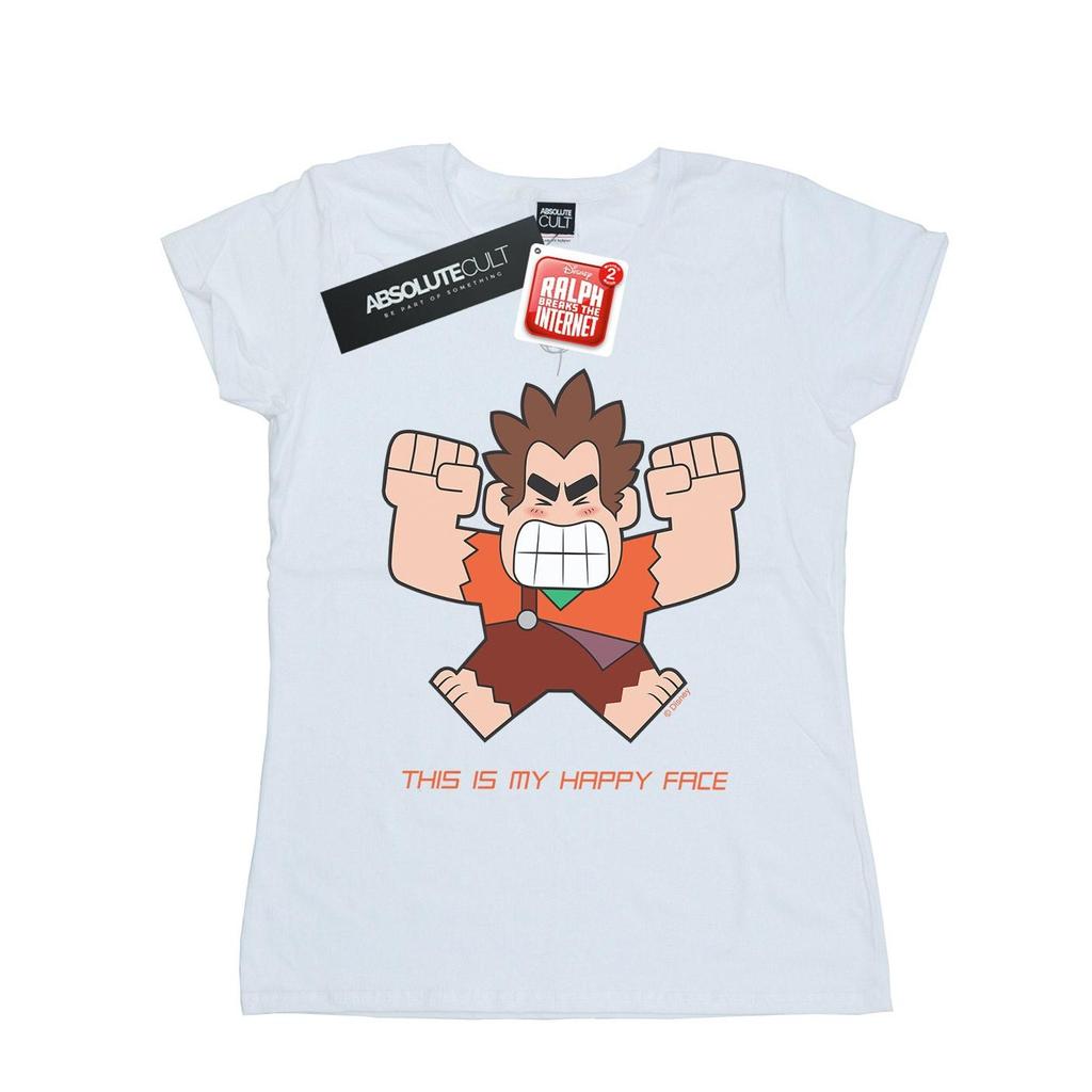 Disney Womens/Ladies Wreck It Ralph Happy Face Cotton T-Shirt