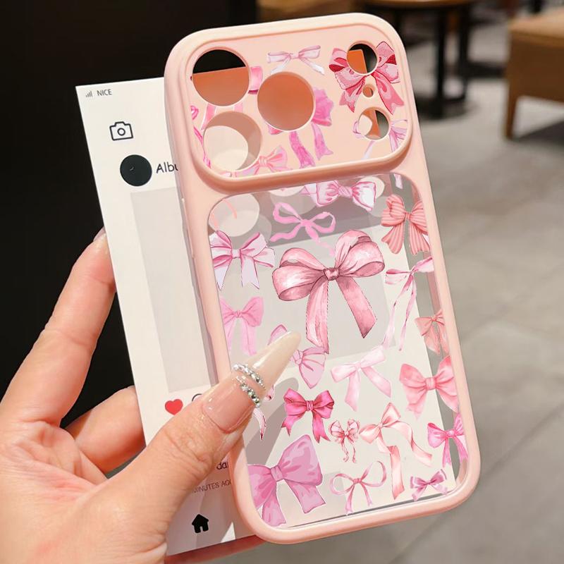 Colorful Bowknots Case For iPhone 17 Pro Max For iPhone 16 15 14 13 Pro Max Luxury Hybrid TPU+PC Clear Back Hard Cover
