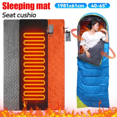 Tapis de couchage chauffant USB Pads chauffants électriques d'extérieur Réglable sur 3 niveaux Matelas de couchage de tente de camping Coussinet thermique Chauffe-pieds