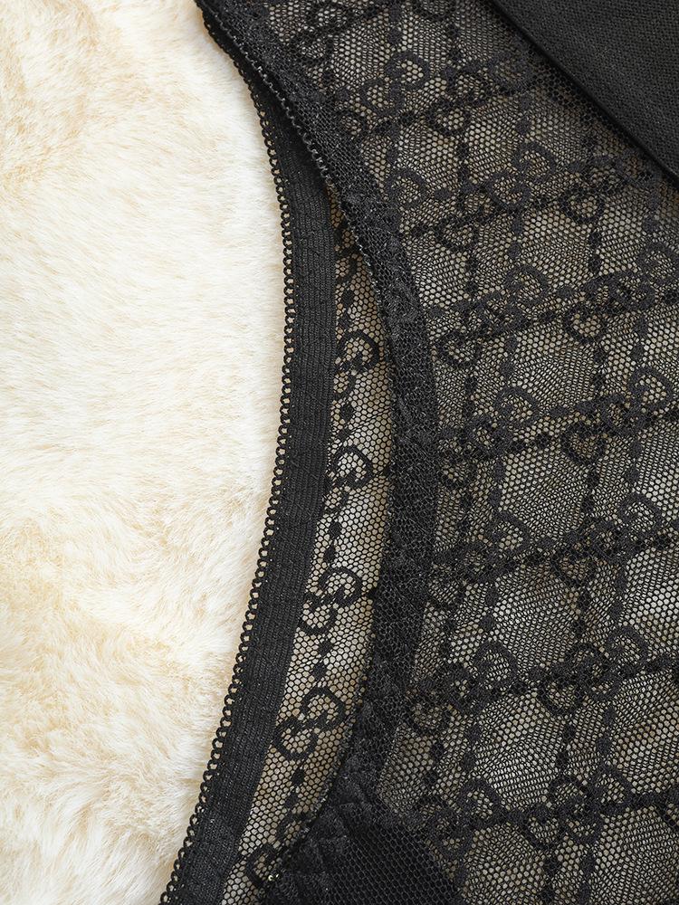 Set Lenjerie Sexy European & American Camișol cu Model Diamant din Plasă