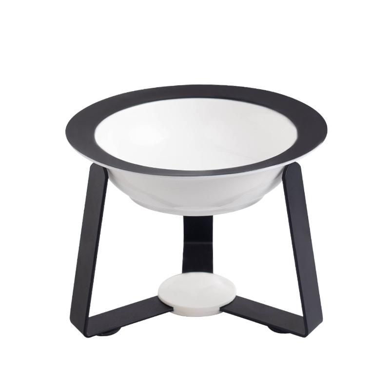 Koreansk flygande tefat husdjursskål keramisk katt hundskål inte svart haka katt hundmatskål