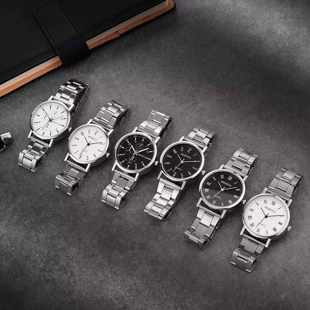 Fashion Men Quartz Watch Luxury Silver Band Analog Watch for Mens Clock Reloj Hombre