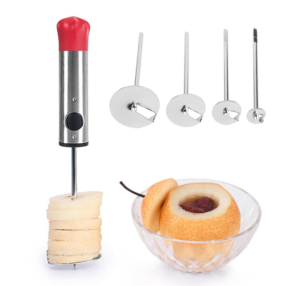 Vegetable Digging Rotating Drill Stainless Steel Fruit Corer for Children Food Salad Making DIY