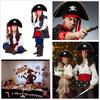 Pirate Set with Costume Accessories Skull Print Hat Halloween Theme Party Supplies Role Play Decoration for Children