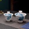 Yi Lu Tang Hand-Painted Ice-Jade White Porcelain Gongfu Tea Cups