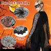 Spider Web Witch Cape 3 Pieces Halloween Witch Costume Cosplay Apparel for Goth Party Photo Ghost Bridal Autumn Vampire Stage