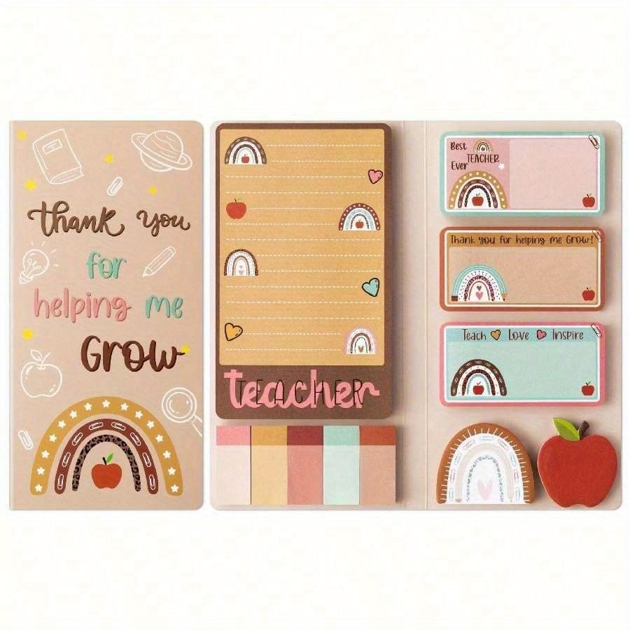Teacher Sticky Notes Set - Teaching Supplies Shaped Sticky Note Pads Teacher To Do List Notepad Writing Memo Pads For Teacher Appreciation