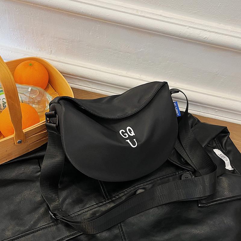 Stylish Korean Canvas Kids Backpack For Boys And Girls With Trendy Letter Prints Black