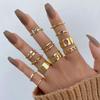 10-Piece Star and Moon, Heart, and Leaf Knuckle Ring Set - Creative Retro Women's Rings