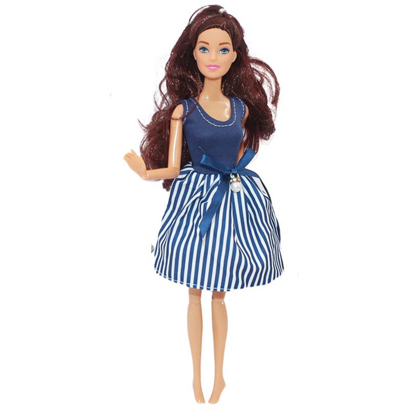 30cm Girl Doll Full Set 11.5inch Joints Doll with Fashion Rainbow Skirt Girls Dress Up Toys
