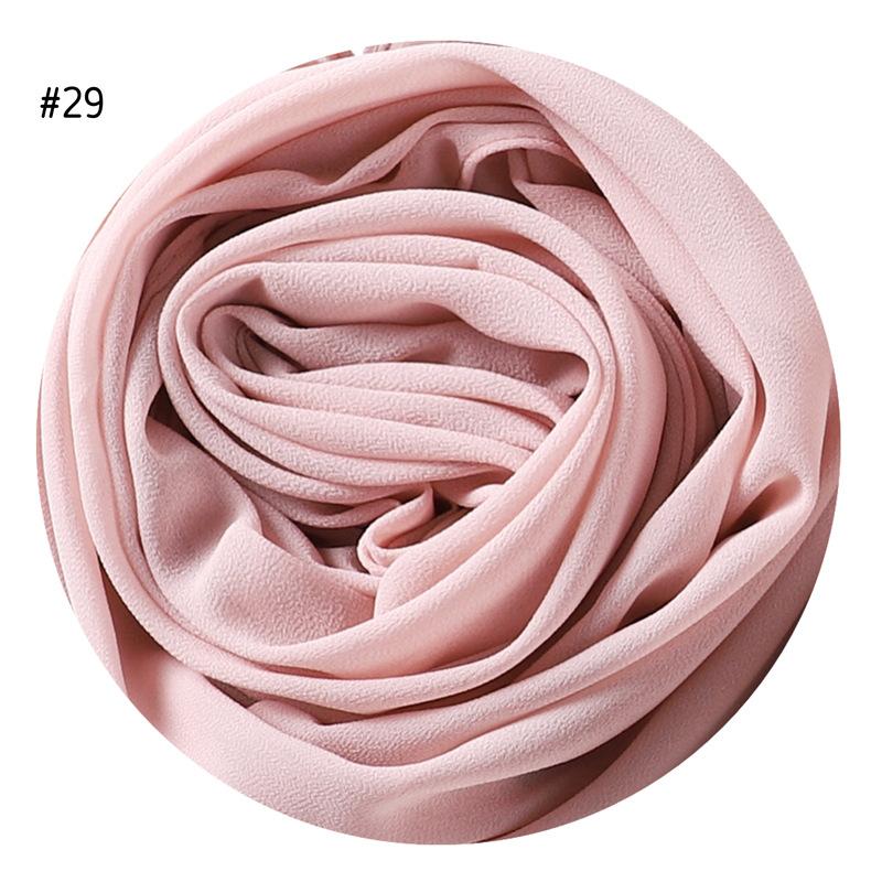 175X70Cm  High Quality Malaysian Pearl Chiffon Hijab Bundles Solid Color Scarves Head Scarf For Muslim Woman 73 Colors