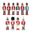 Mini Nutcracker Ornaments Wooden 10pcs 12cm Christmas Tree Decor Set DIY Xmas for Holiday Party Decorating Kids Adult Gift
