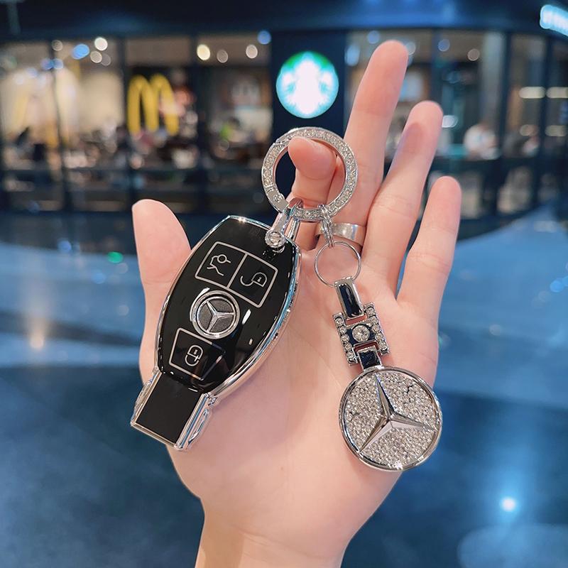 Car Key Case Cover Key Bag Accessories For Mercedes Benz A B C S Class AMG GLA CLA GLC W176 W221 W204 W205 Shell Fob Keychain QQ75