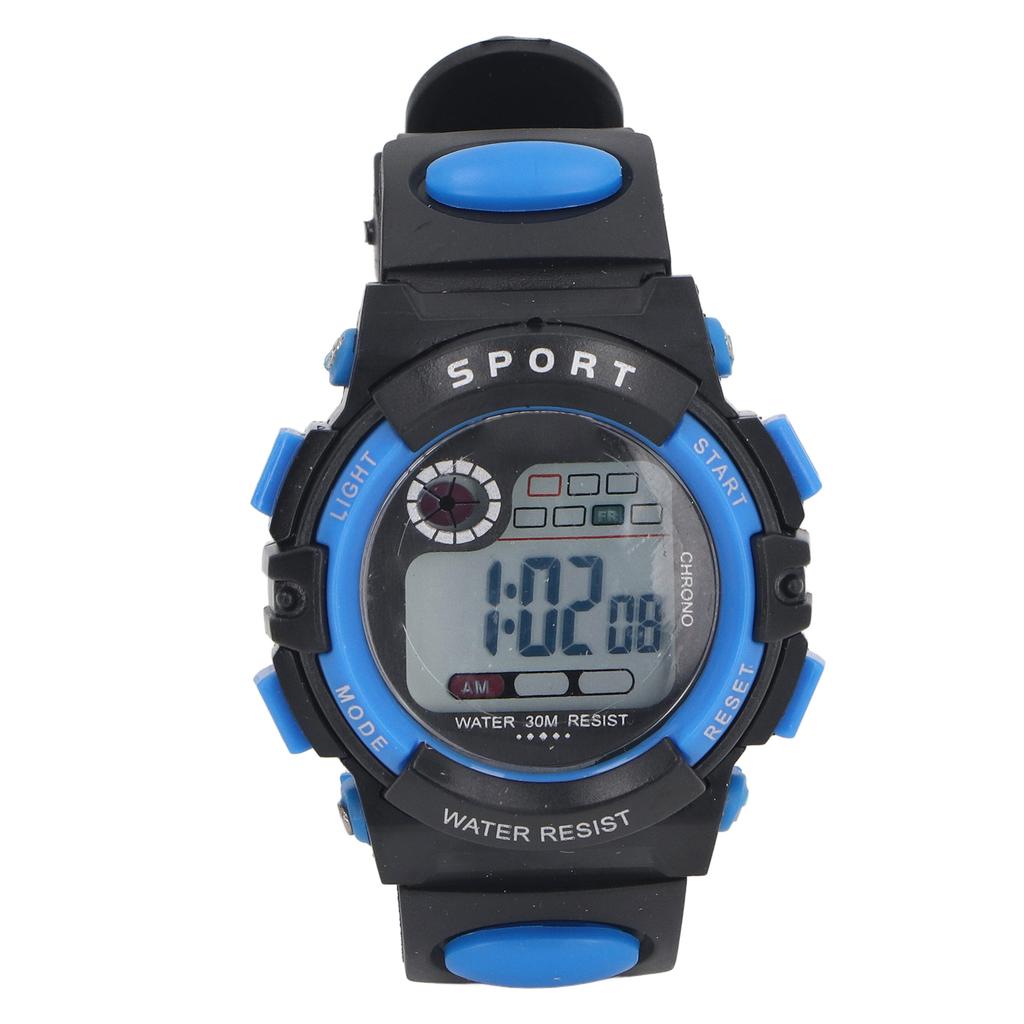 Kids Watch with LED Backlight for 5 To 17 Years Old Boys 12 24H Weekly Calendar Alarm Clock 50M Waterproof Digital