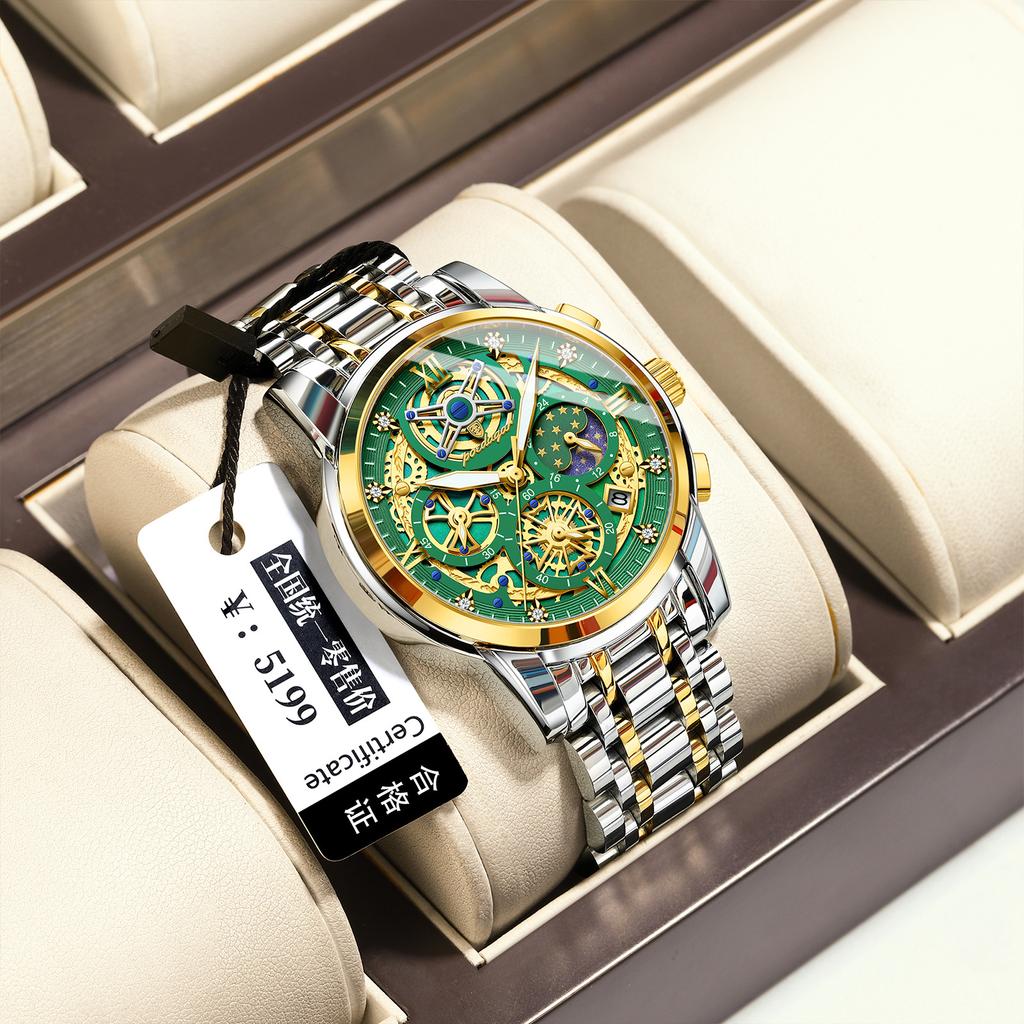 Luxury Hollow Men'S Watch Waterproof Luminous Quartz Watch