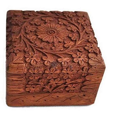 Handmade Wooden Jewellery Box for Women  Jewel Organizer Hand Carved with Intricate Full Kashmiri Carvings Wood Jewel Organizer