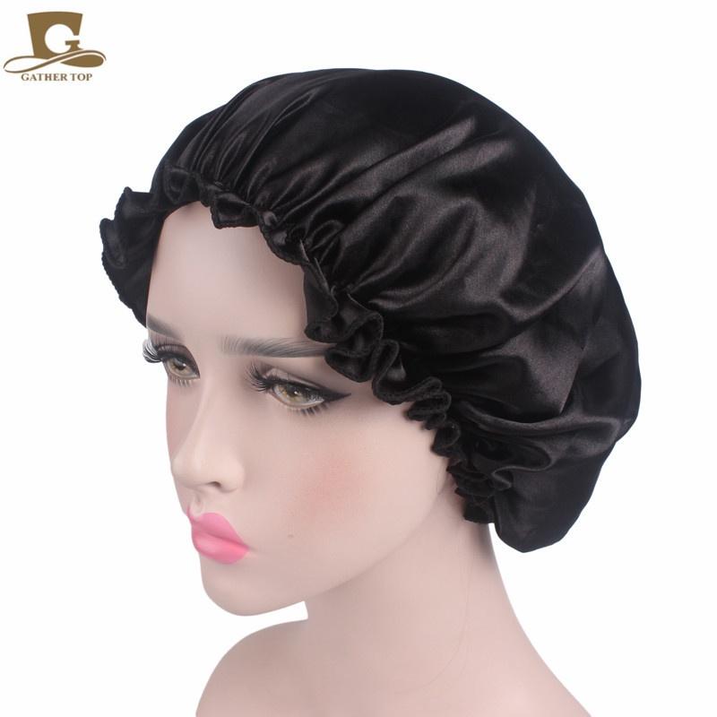 Luxurious Satin Sleep Night Cap For Curly Hair Beauty Salon Head Cover Bonnet Hat