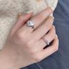Trendy Adjustable Colorful Heart Zircon Ring for Women - Stackable & Chic