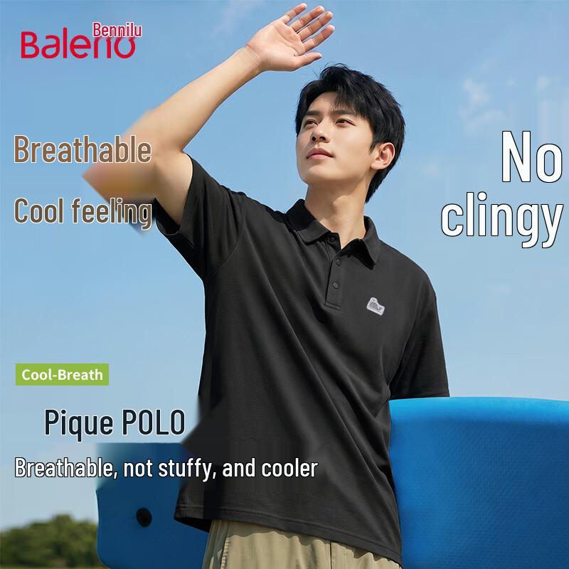 Baleno Men's Whale Print Short Sleeve Polo Shirt