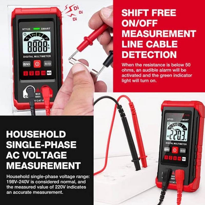 HT510 Smart Digital Multimeter AC/DC Voltage Resistance Continuity Measurement Tester Multimeter with Backlight