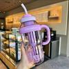 Large Capacity Girls' Giant Water Cup with Straw and Leak-Proof Design