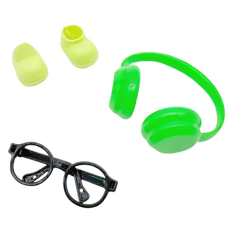 DIY doplňky pro boty labubu V1 V2 bez čoček brýle stylová plastová sluchátka plyšová dekorace panenky dárek k narozeninám
