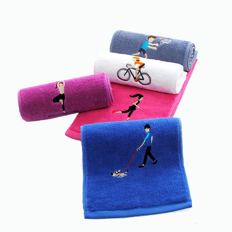 Cotton sports towel 20 * 110 extended marathon yoga sports running towel embroidery