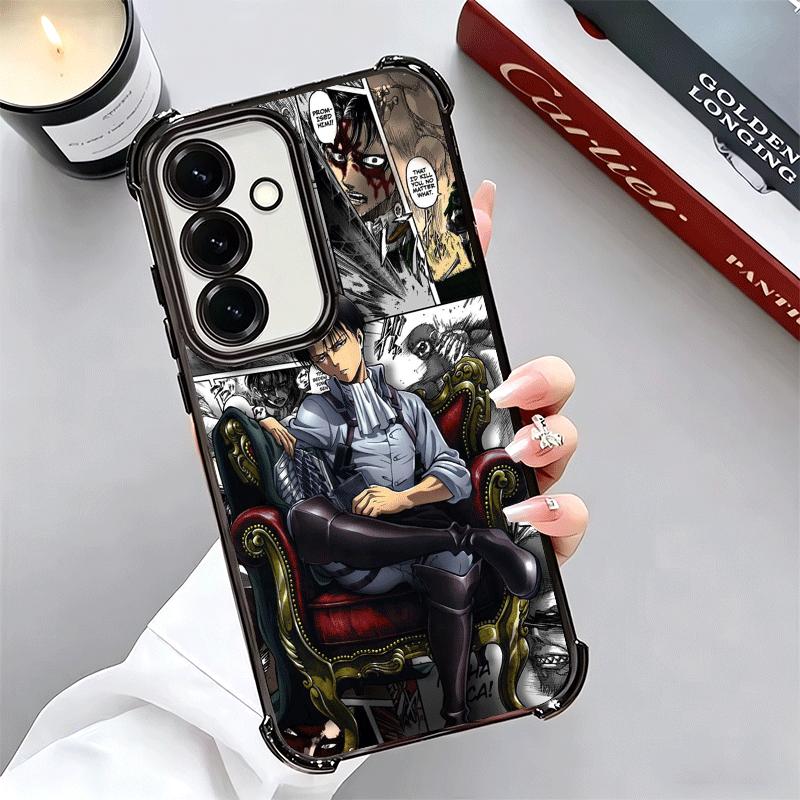A-Attack On T-Titan Anime Plating Phone Case For Samsung A17 A07 A37 A57 A16 A56 A15 A55 A14 A54 A13 A53 A26 A36 A25 A35 A24 A34