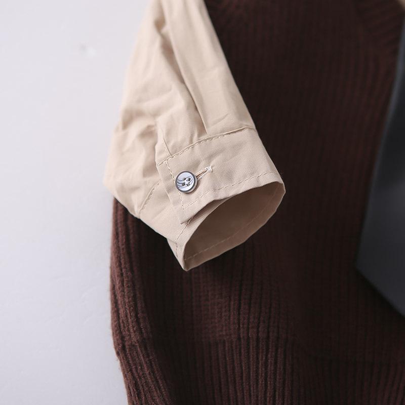 2026 Spring Children's Knit Vest & Long Sleeve Three-Piece Set - Korean Style Fashion for Boys