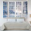 Winter Forest Window Tapestry White Snowflake Snowy Pine Tree Aesthetic Tapestry Nature Scenery Landscape Christmas Tapestries