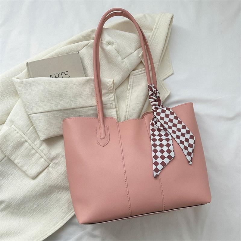 Stylish Minimalist Shoulder Tote Bag For Women With Large Capacity In Black White Brown Pink And Khaki For Everyday Use