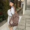 Leopard Print Schoolbag Women's Lightweight Backpack