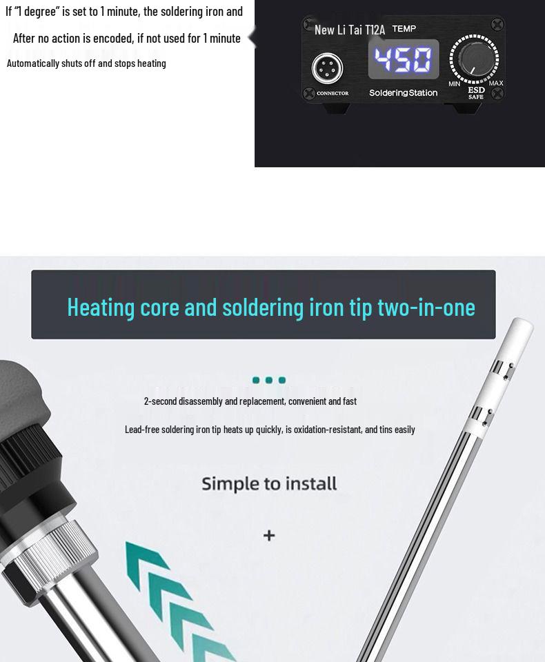 T12 Digital Soldering Station: High Power, Adjustable Temperature Iron for Mobile Repair & DIY Projects