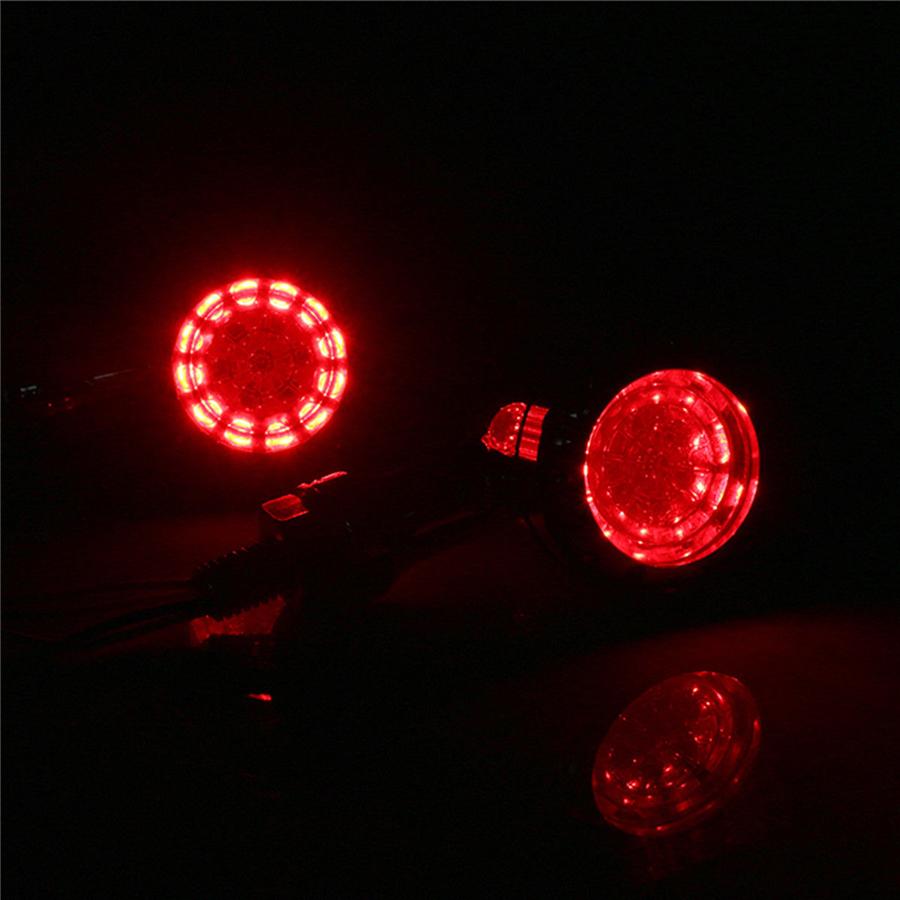 1Pair Universal Motorcycle Red Yellow LED Brake DRL Turn Signal Tail Light