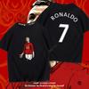 C Ronaldo Summer Short-sleeved Men's and Women's Jerseys Short-sleeved T-shirts Pure Cotton Round Neck Basketball Sports Casual Clothes