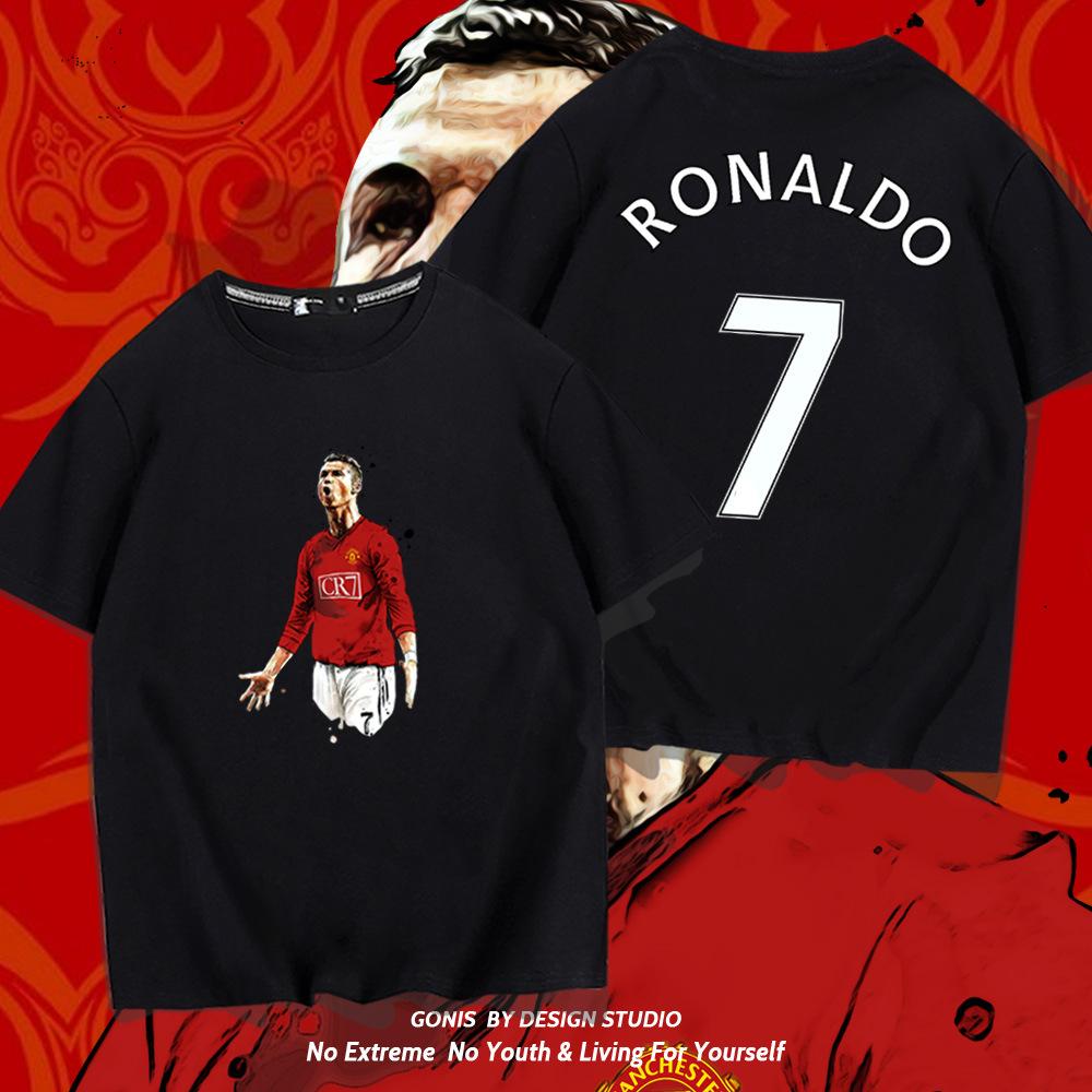 C Ronaldo letní krátkorukávové pánské a dámské dresy krátkorukávová trička čistá bavlna kulatý výstřih basketbalové sportovní ležérní oblečení