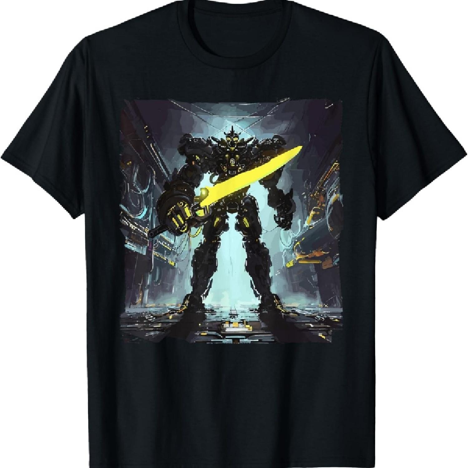 

Battlemech Cyberpunk Sci-Fi Mech Warrior Sci-Fi Robot T-Shirt S
