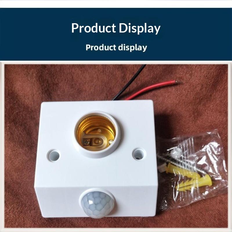 E27 Lamp Head 85-265V Automatic Light Controlled Sensor Switch White Shell For Aisle Bedroom Living Room