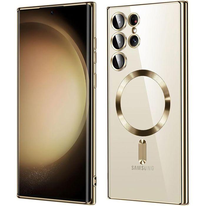 Case for Samsung Galaxy S25 Ultra, Silicone with Magnetic Circle Camera Film - Gold - BOOLING®