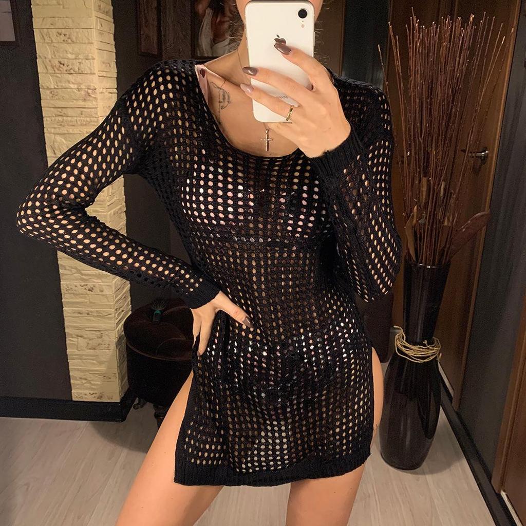 2021 European & American Hollow Knit Beachwear Bikini Cover-Up