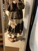 Retro Mori-Kei Candied Chestnuts Plaid Skirt with Embroidery Patchwork