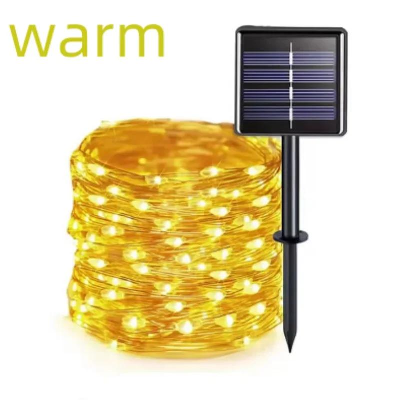 Outdoor Solar-Lichterkette 300/200/100/50 LED Feen-Girlande 8 Modi Garten Hof Baum Weihnachtsfeier Wasserdichte Kupferdraht-Lampe