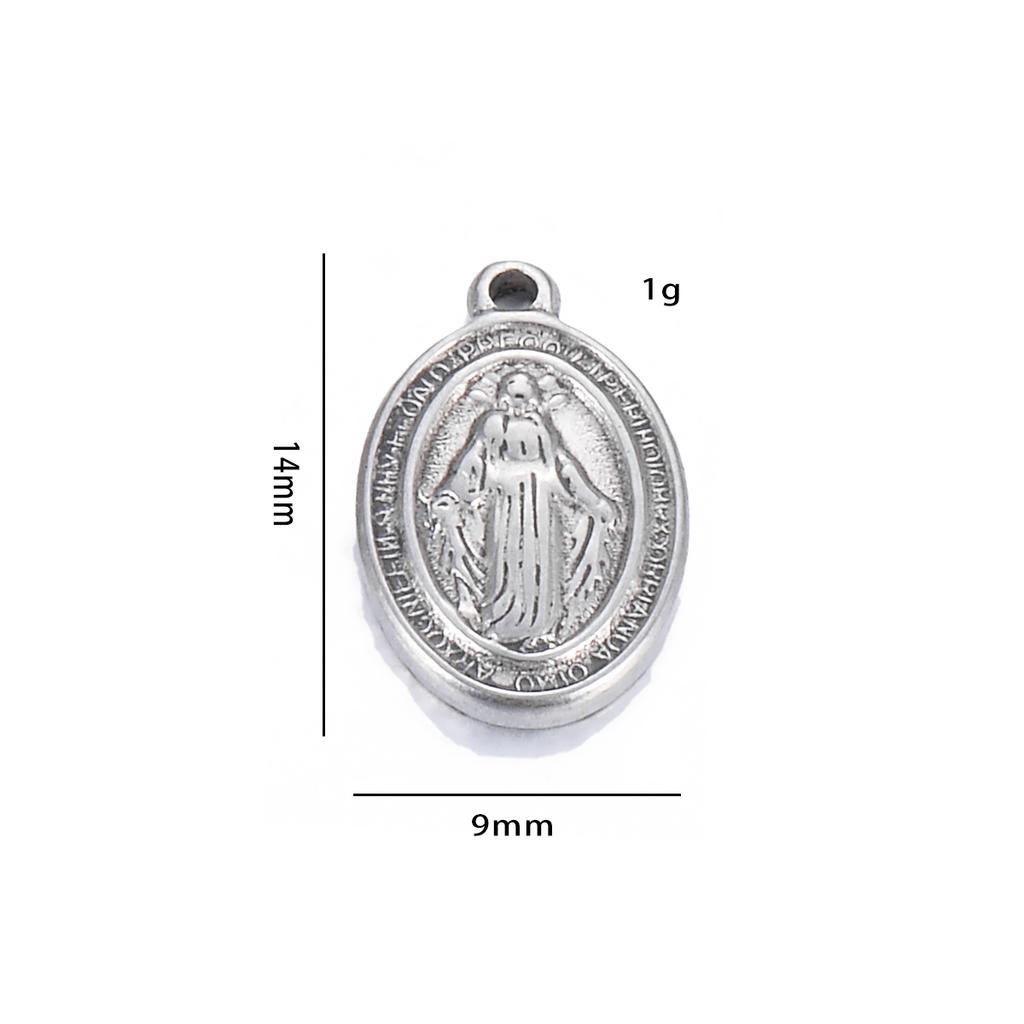 5pcs/lot Fashion Catholic Christian Virgin Mary Stainless Steel Jesus Charm For Jewelry Connectors Making Religious Accessories