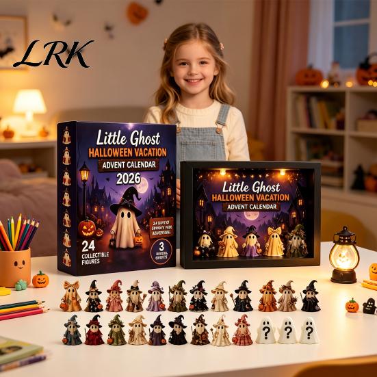 Christmas Countdown Decoration Halloween Advent Calendar 2026, 24 Day Light Up Box with Pumpkin Ghost Figures, Holiday Party Decor, Fun Collectible