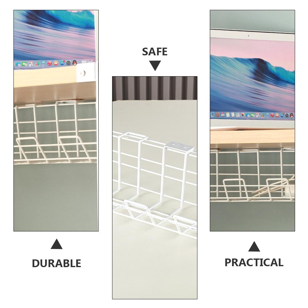 Drahtkorbregal unter dem Tisch, Aufbewahrungsregal, Draht-Schreibtischkabel unter Management-Tablett, Kabel-Organizer-Rack, Drahtkabel-Regalkorb
