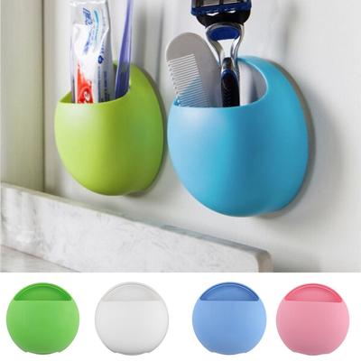 Zahnbürstenhalter Toilettenartikel Zahnpastahalter Wand-Saugvorrichtung Badezimmersets Becher Zahnbürstenbehälter Wandständer Haken Organizer