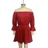 Women Dress Off Shoulder Ruffles Summer Solid Color Strapless Mini Dress for Daily Wear