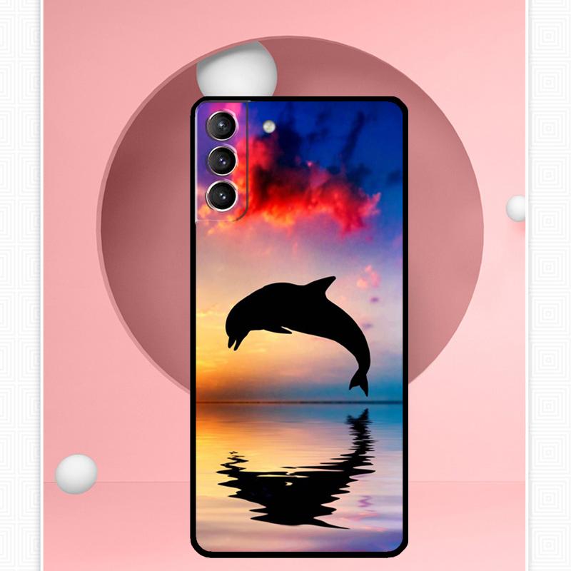 Animal Dolphin Cover For Samsung Galaxy S23 S24 Ultra S8 S9 S10 S22 Plus Note 10 20 Ultra S20 S21 FE Case