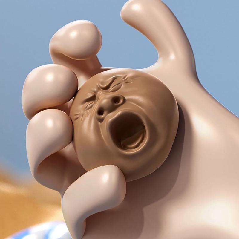 Xiaomi Funny Tea Pet Yawning Person Avatar Plastic Ugly Tea Pet Squirting Toy Boy Girl Stress Relief Toy Tea Set Tea Table Decoration